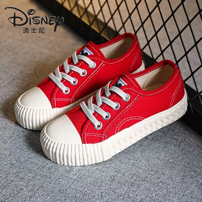 Mickey Children\'s Shoes Children\'s Low-top Canvas Shoes 2024 Spring And Autumn New Korean Version Of Campus Wind Soft-soled Casu