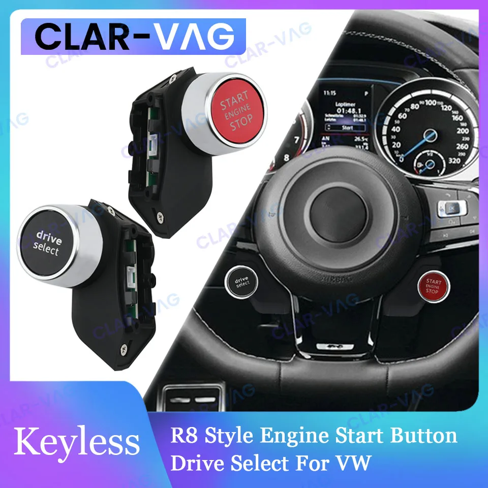 자동차 엔진 시동 정지 드라이브 선택 스위치 단추 개조 스티어링 휠 원 단추 스..