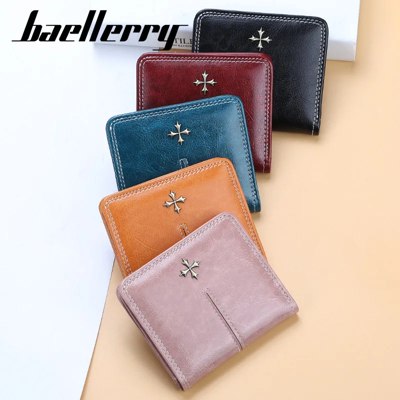 Baellerry Fashion Ultra-Thin Mini Women's Wallet Short PU Leather Credit Card Holder High-End Zero Wallets for Ladies 4