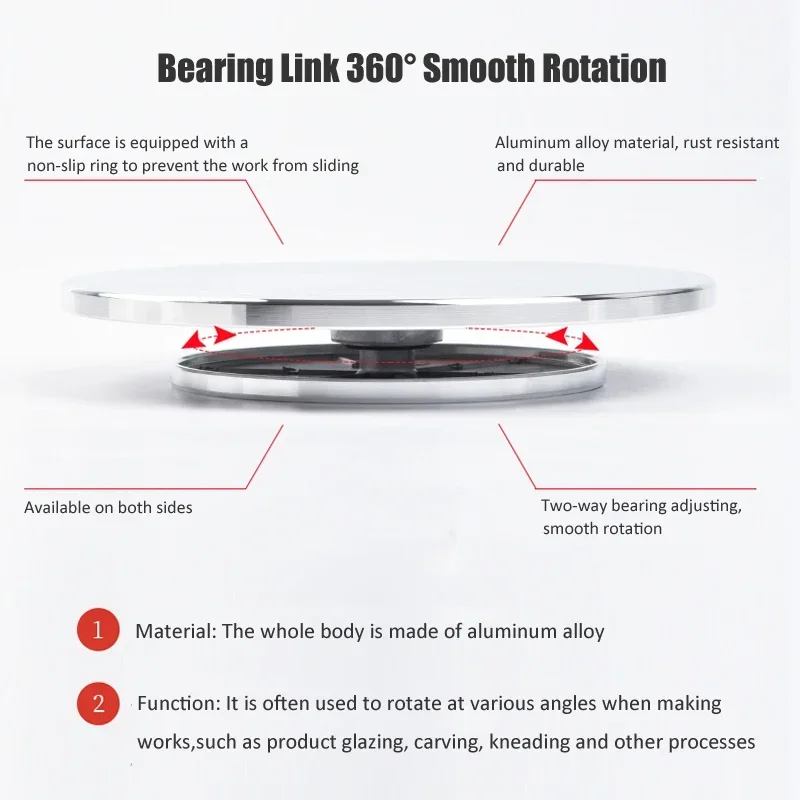 Aluminum Alloy Turntable Double Face Use 11-30CM Ceramic Clay Sculpture Platform Pottery Wheel Lazy Rotary Tools pottery wheel,ceramic tools,spinning turntable