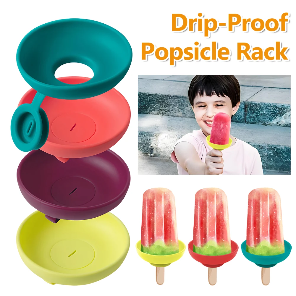 Drip-Proof Popsicle Rack Ice Pop Holder Creative Drip Free Ice Holder Portable Reusable Popsicle Protector For Kids Cream Popsicle Rack Popsicle Holders Sleeves