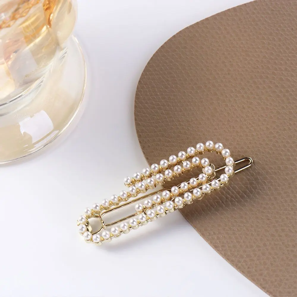 

Pearl Hair Clips Headwear Geometric Pin Shape Hair Pins Paper Clip Hair Accessories Girls