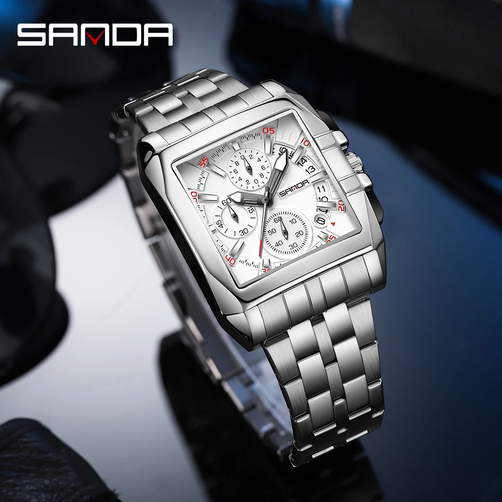 

SANDA 5302 2023 Fashion Sport Watches for Men Top Brand Military Quartz Wristwatch Calendar Male Clock Chronograph Montre Homme