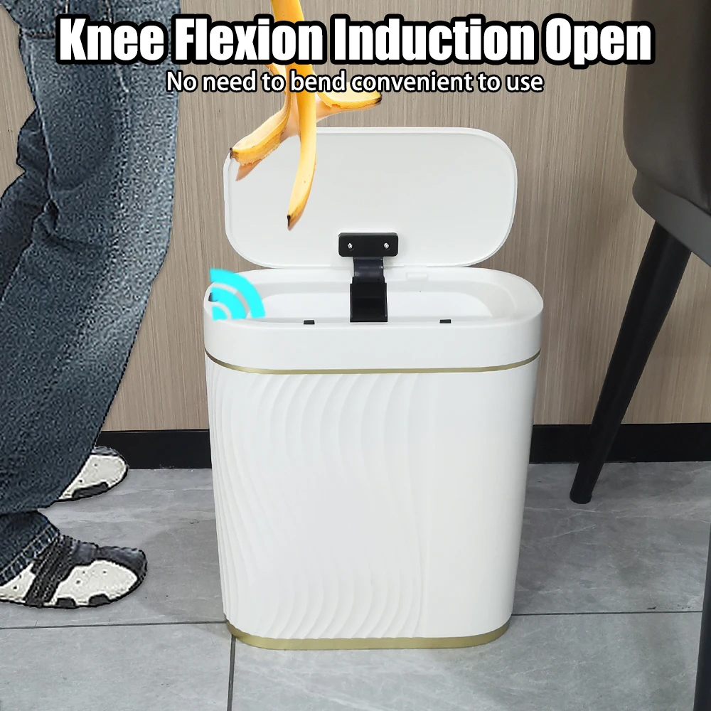 스마트 센서 쓰레기통, 자동 개방 뚜껑, 변기 좁은 슬릿, 8L 방수 탈취 쓰레기통