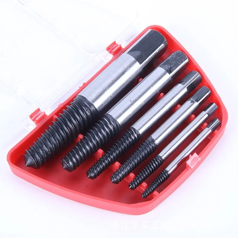 5Pcs/Set Screw Extractor Set Damaged Screw Removal Tools Screw Extract