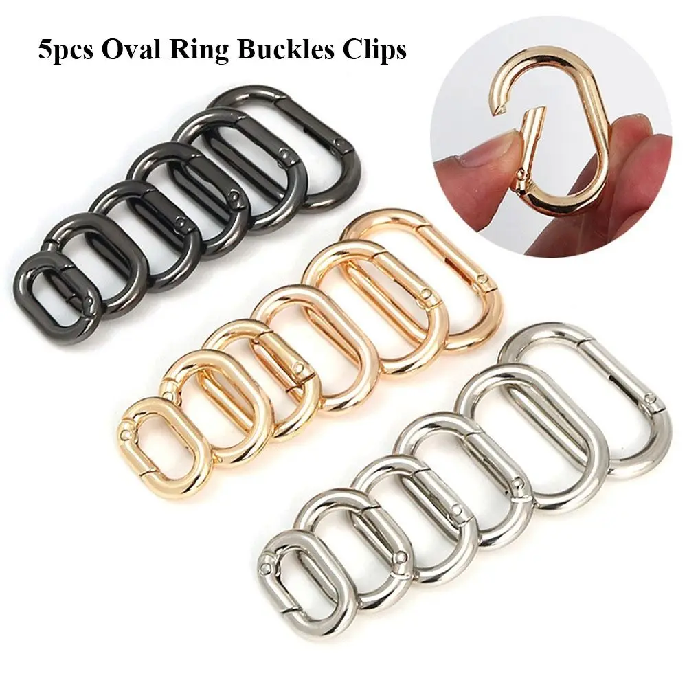 

Accessories Zinc Alloy Plated Snap Bottle Hooks Outdoor Carabiner Bag Belt Buckles Spring Oval Rings Handbags Clips