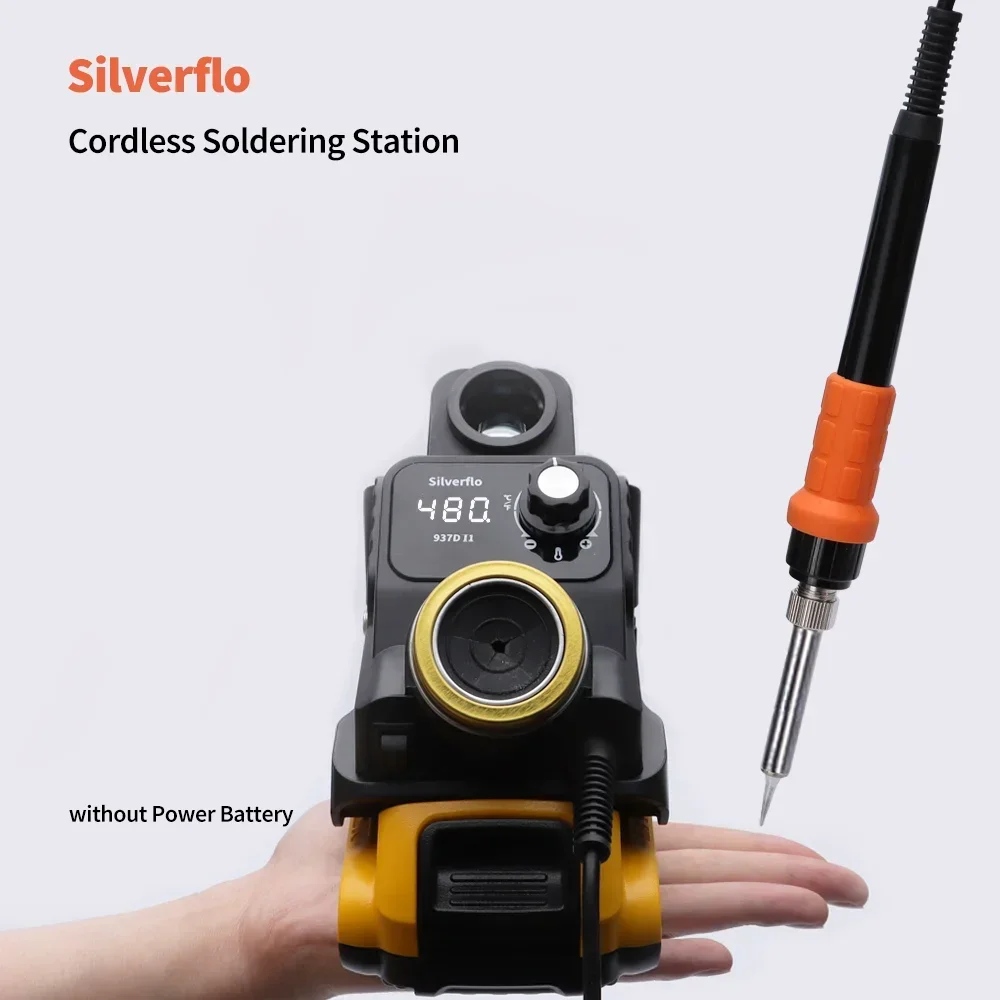 Silverflo Cordless Soldering Station Solder Iron Station with Sleep Mode for DEWALT/Milwaukee/MAKITA/Battery 18/20V