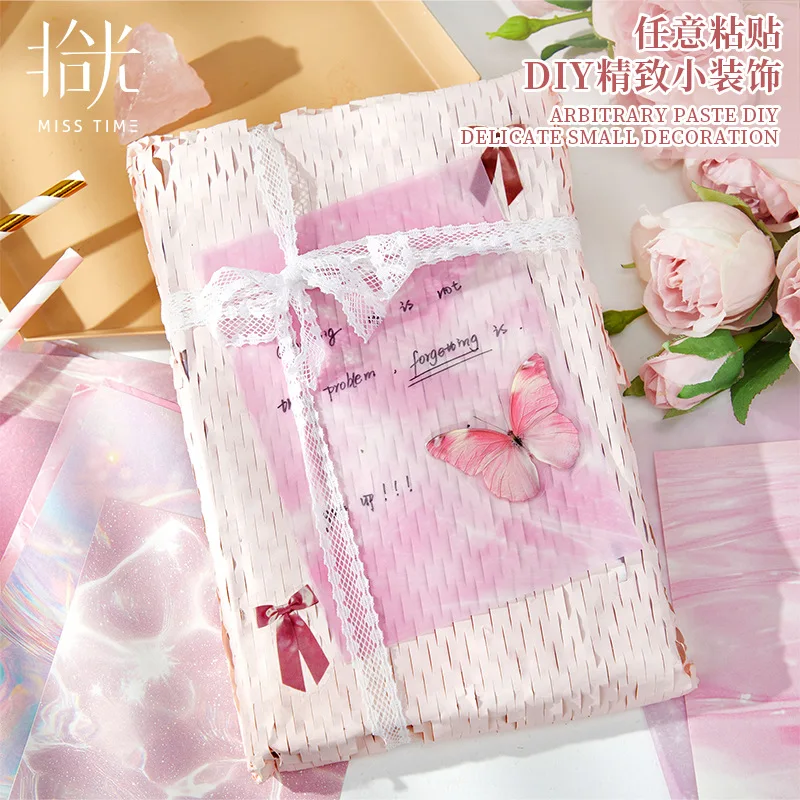20 pcsVintage INS Color water ripple material paper Creativity Decorative Hand Account Diary Album Scrapbooking Background paper