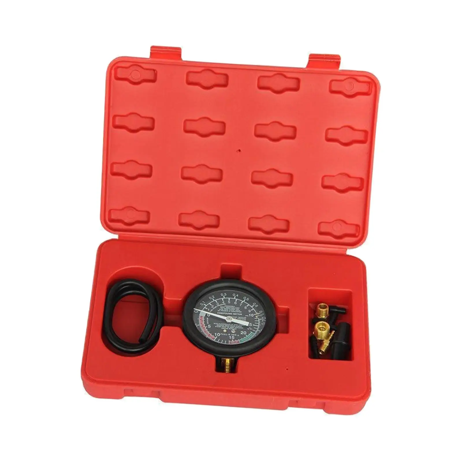 Compression Tester Set Engine Testing Tools Petrol Gas Engine Cylinder Pressure Gauge Marines Cars with Adapters Vacuum Gauge