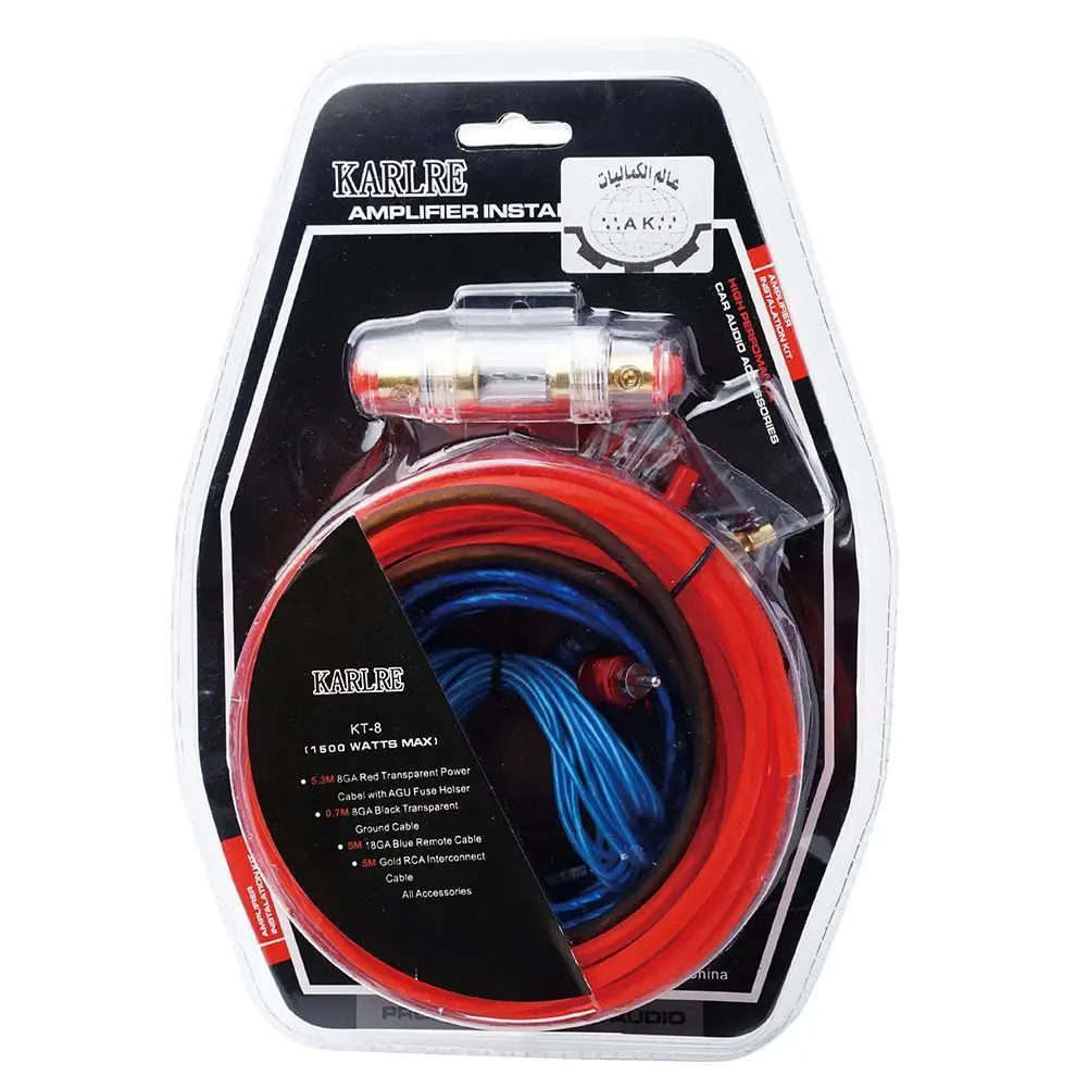 

60 AMP Fuse Holder 8GA Power Cable Subwoofer Speaker Car Audio Wire Wiring Amplifier Installation Wires RCA Power Cable Fuse Kit