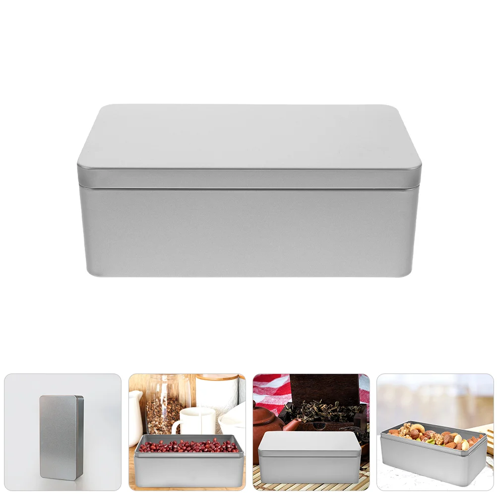 

Metal Tin Box Lids Tinplate Boxes Tea Tin Canister Candy Box Rectangular Tin Box Mini Portable Box Containers Beads Jewelry