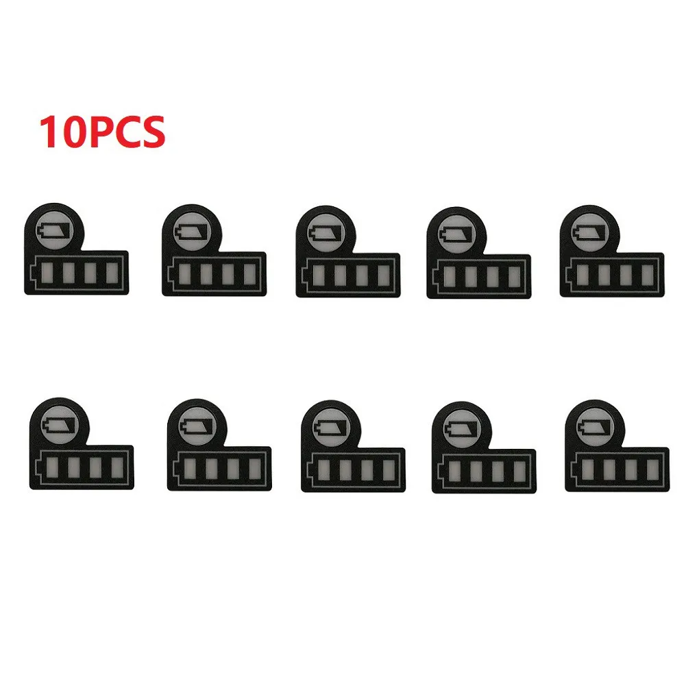 

10pcs Battery Capacity LED Key Sticker Black Paper Button Sticker Label For 18V 14.4V Lithium Battery BL1830 BL1430