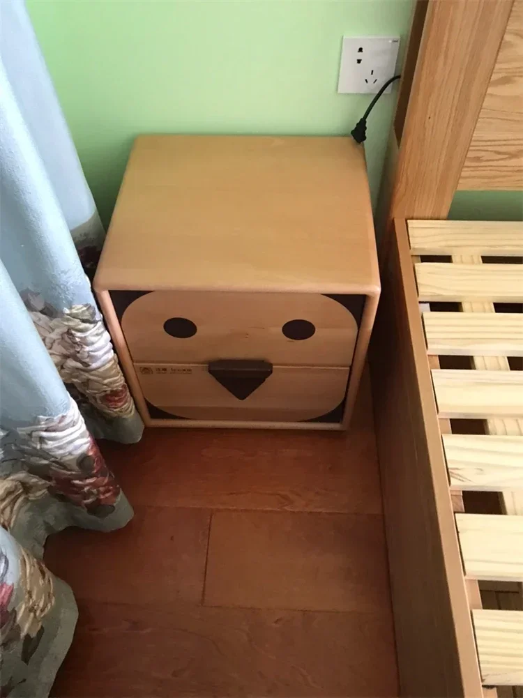 Solid Wood Children's Bedroom Nightstands Modern Apartment Dormitory Storage Cabinets Nordic Household Furniture Side Tables