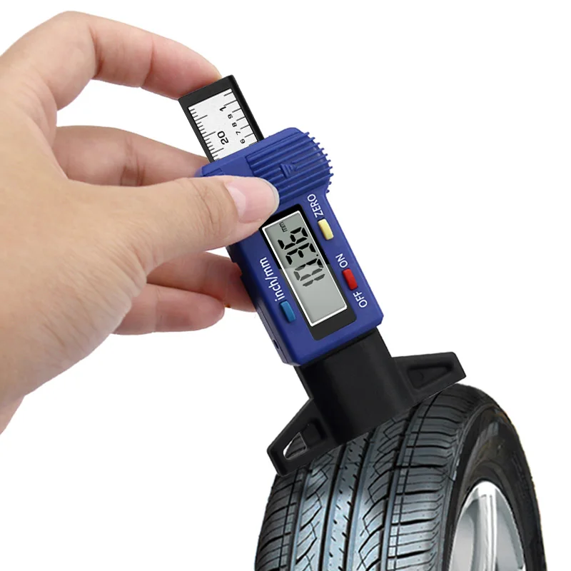 Digital Tread Depth Gauge For Car Tyre Tire Meter Thickness Gauges Automobile Tire Wear Detection Measuring Tools Depth Caliper