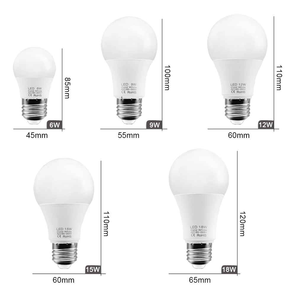 AMPOULE LED,Blanc froid15wAmpoules LED E27 220v 3W 6W 9W 12W 15W 18W