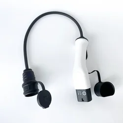 16A Type 2 EV Adapter Male Plug to Schuko Socket 220V AC For Power Supply