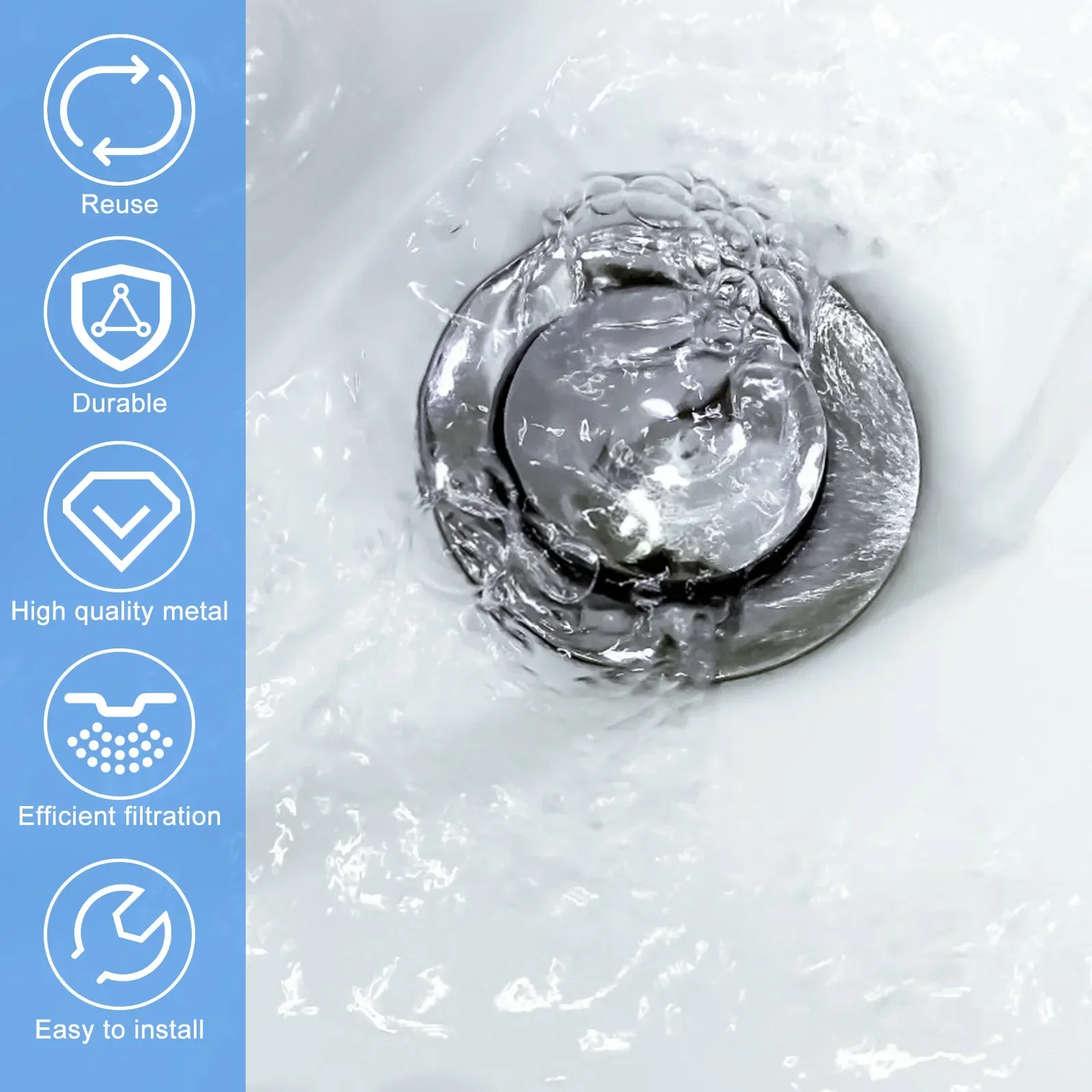 New Bathtub Drain Stopper Universal Pop Up Drain Plug Rustproof Bath Tub Drain Stopper Reusable Bathroom Tub Drain Plug and