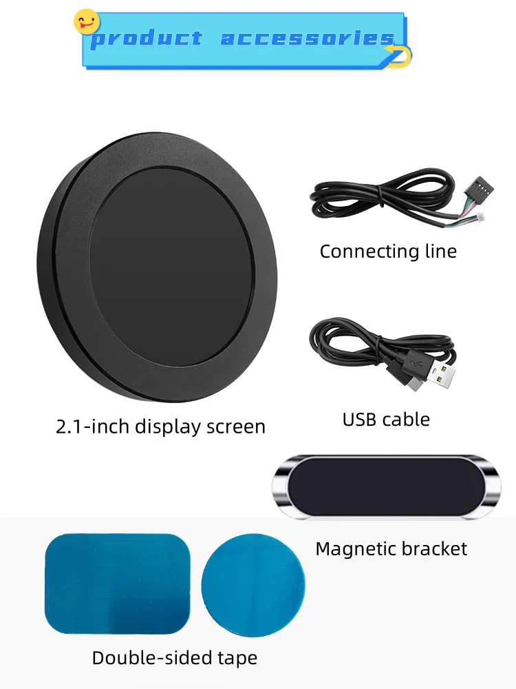 USB 2.1 인치 수냉 스크린, 480x480 IPS 보조 스크린, 2.1 인치 원형 LCD, 데스크 PC CPU GPU RAM HDD 모니터링, 무료 AIDA64