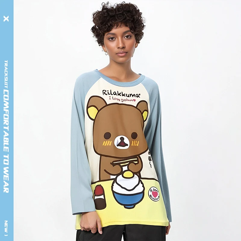 Women Long Sleeve T Shirt Casual Cartoon Print Anime