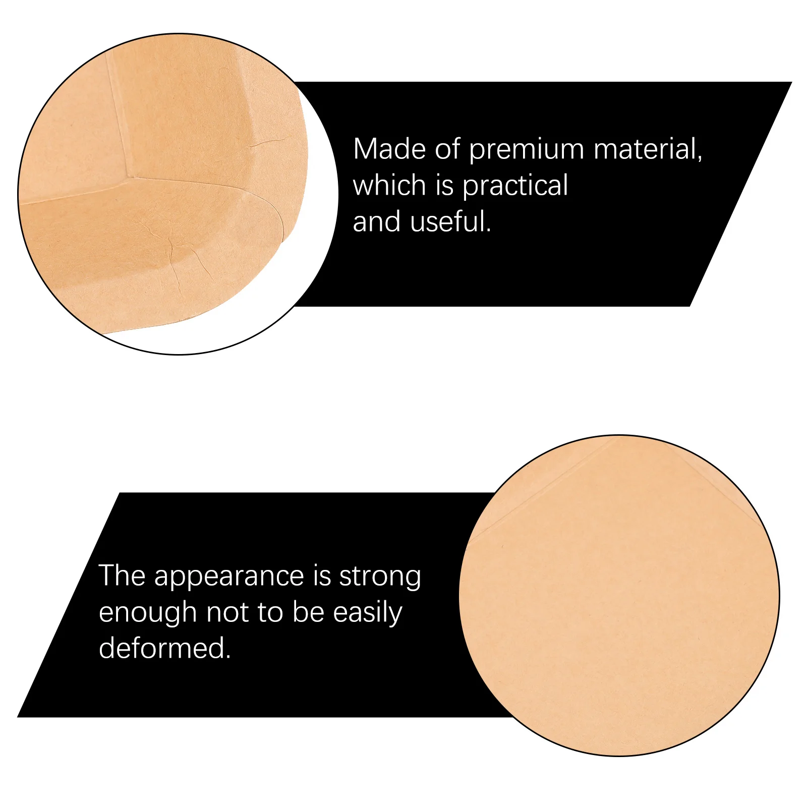 25 Pcs Pack Kraft Paper Plates Food-grade Material Packing Cases Snack Multiple Use for Fried