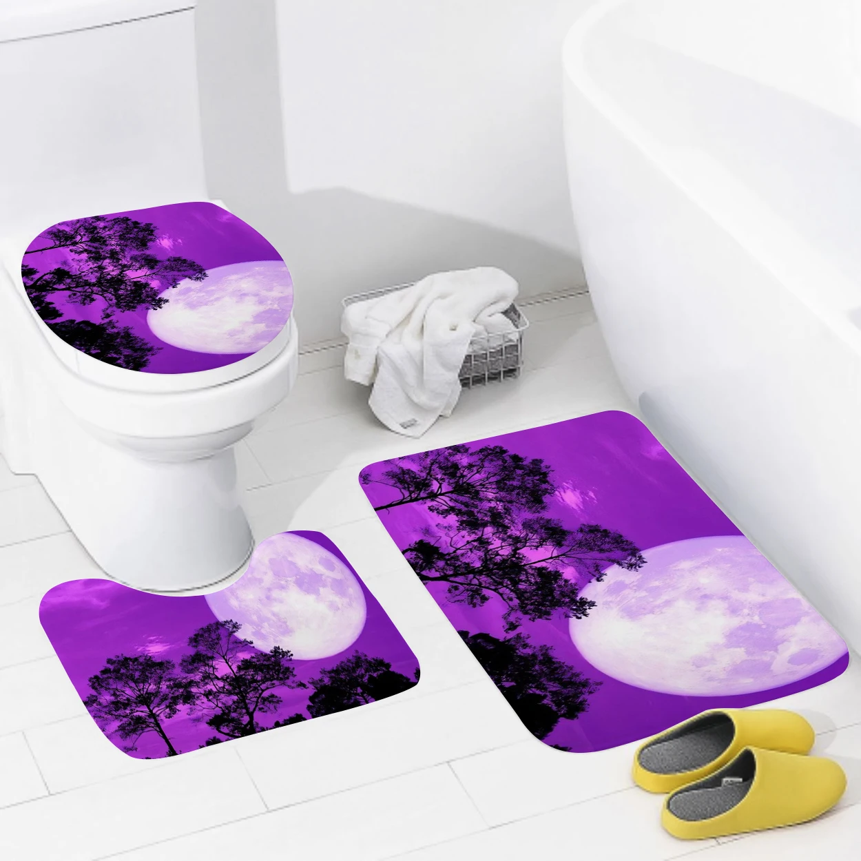 Home bathroom floor mats Bath Foot mat Animal oil paint style modern bathroom accessorie rug Toilet mat Bathtub anti-slip carpet 4