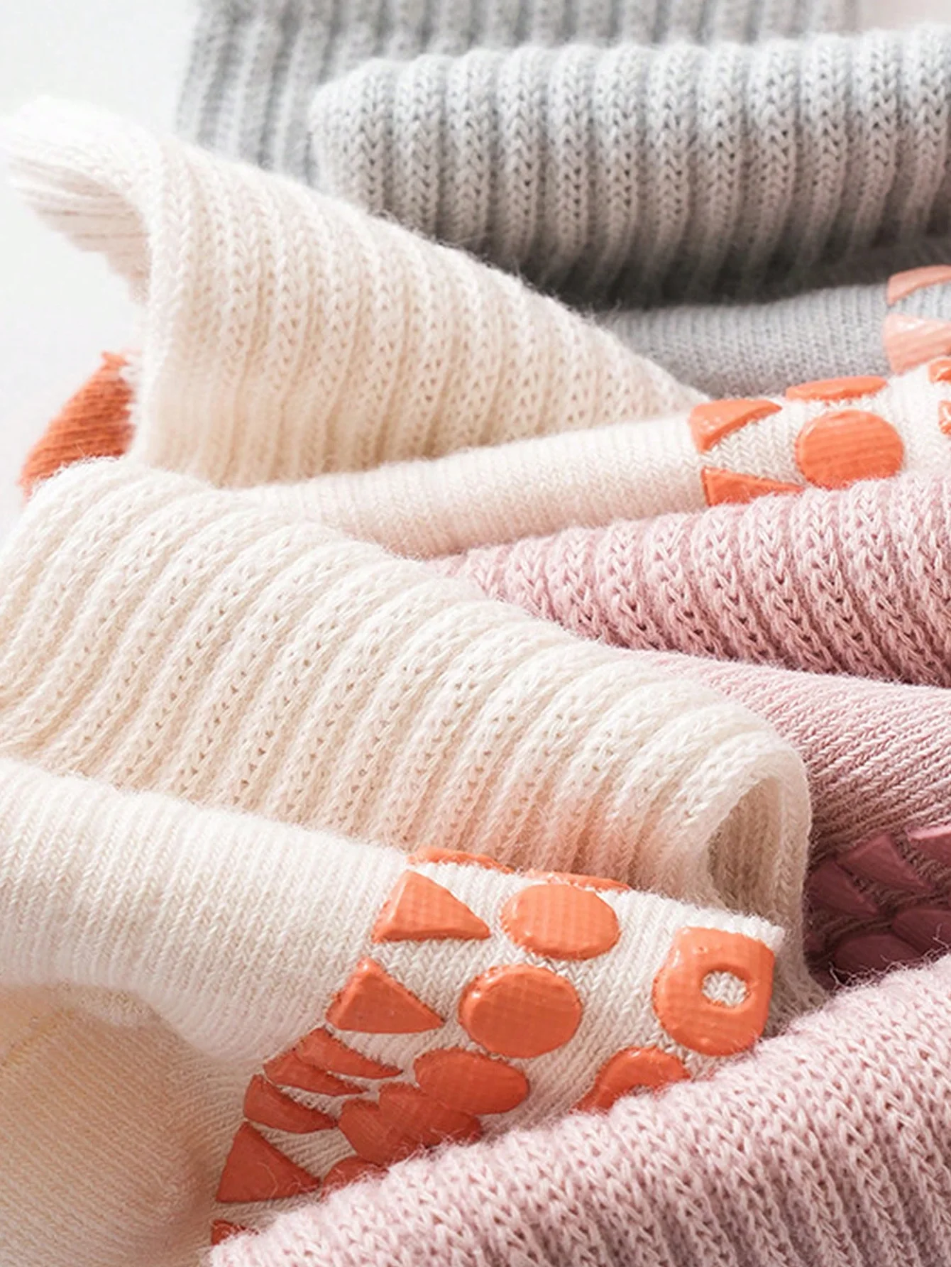 5 Pairs of Baby Floor Socks Newborn Anti-Slip Glue All Year Round Baby Loose Mouth Boys and Kidsren's Socks 6