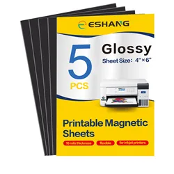 Glossy Printable Magnetic Photo Sheets - 5-Pack, 4 x 6, 13.5mil Thickness (4 x 6 Inch-Glossy)