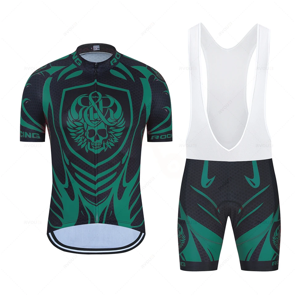 Homme Été Maillot Cyclisme Manches Courtes, Tenue De Vélo Equipe Pro Vetement Sport Jersey De Velo + Cuissard Vélo Avec 9D Gel Coussin (Color : TYP-1, Size : Small
