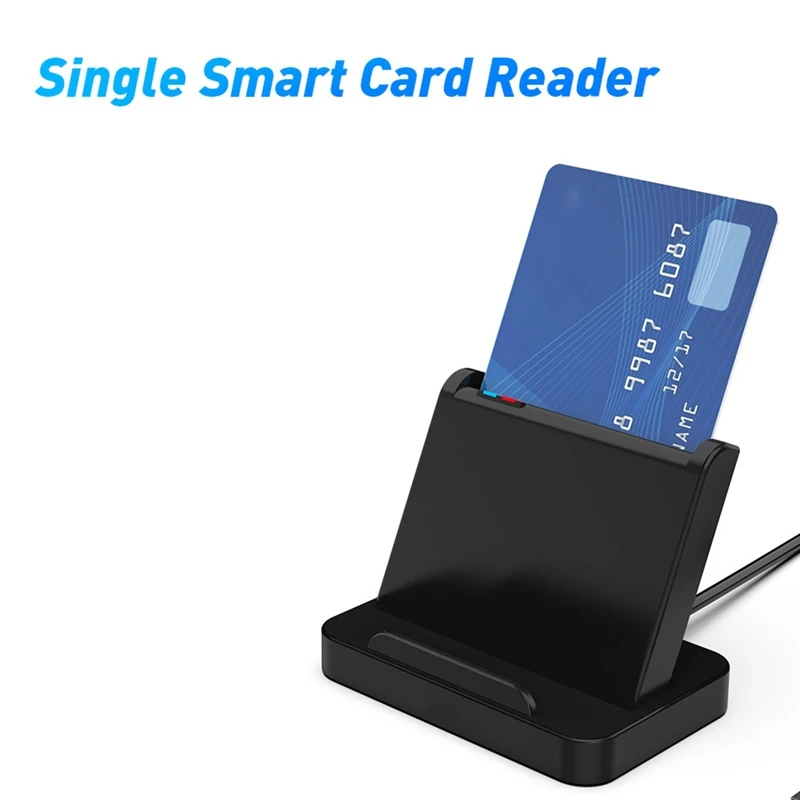 

Smart Card Reader USB CAC IC ATM Smart Card Reader Universal SIM Card Reader USB-CCID ISO Connector For Windows Linux Black