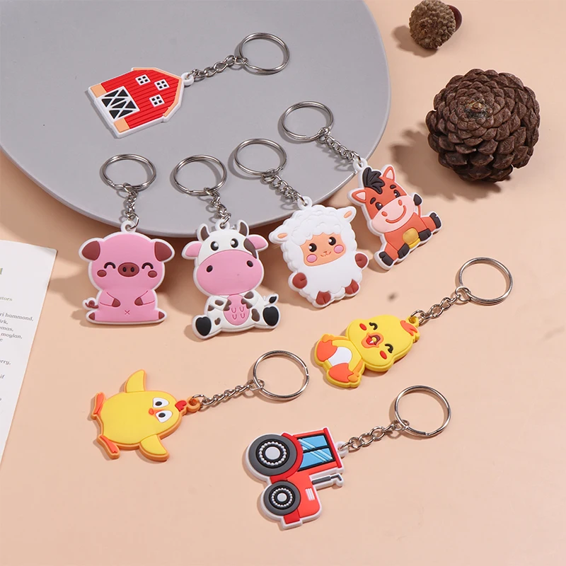 

1Pcs Birthday Farm Decor Animals Farm Party Keychain Birthday Farm Chicken Sheep Horse Cow Pig Tractor Cute Barnyard Gift