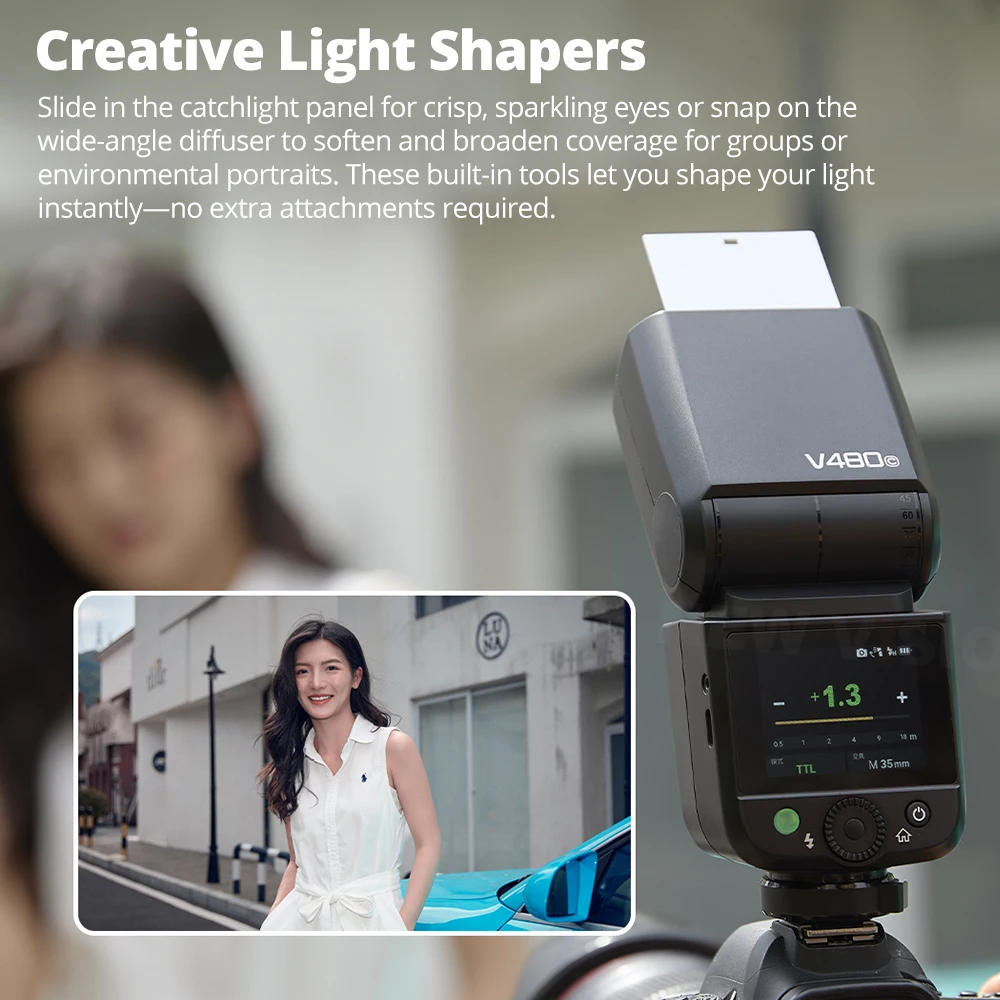 고독스 V480 TTL 카메라 플래시 (선물용 매직 랩+유리 필름+12색 카드+디퓨저+리플렉터) PK V860III TT520III V1PRO V1 미드