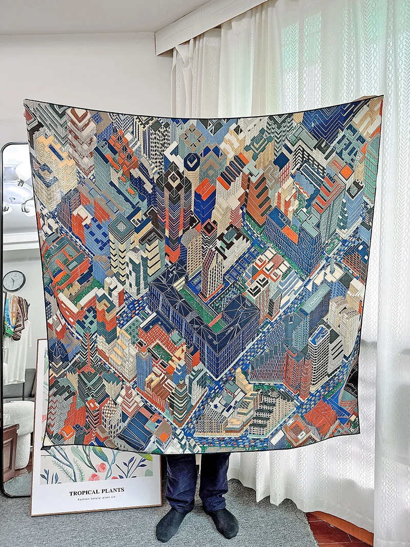 

Кашемировый шарф Herme *, городской шарф Пантин, роскошный брендовый кашемировый шелковый шарф 140x140 см, шаль из пашмины с принтом, палантин, Подарочная накидка