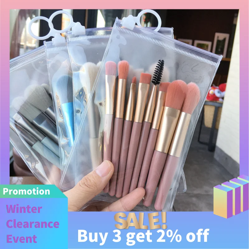 8Pcs/Pack Professional Makeup Brush Set Soft Blusher Eyeshadow Brush Mini Size Concealer Brushes Portable Cosmetic Applicators makeup brush set makeup brush