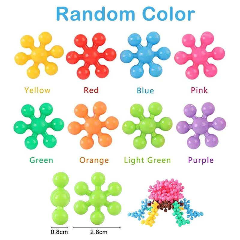 400 Pieces Plum Blossom Building Blocks Bricks STEM Toy Kids Montessori Educational Building Interlocking Puzzle Toys Discs Gift