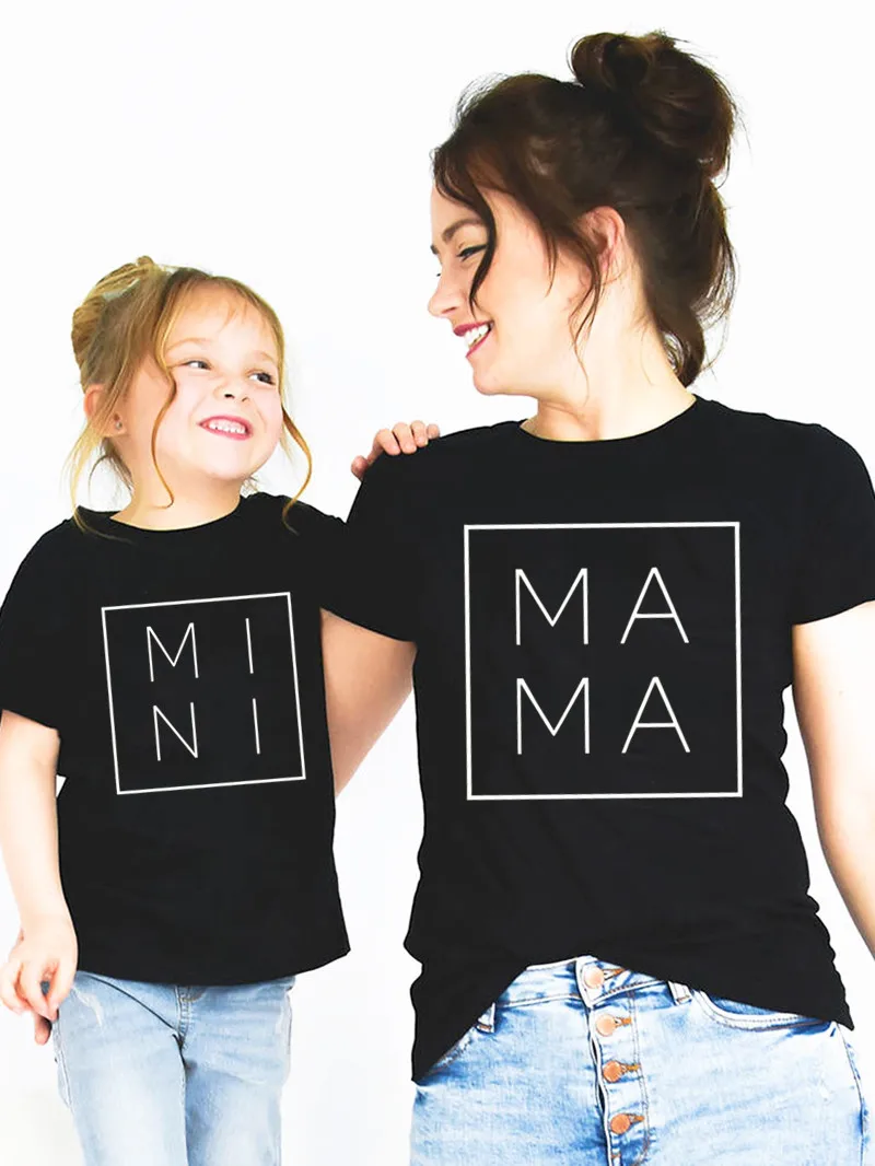 Mama Baby Familie passende Outfits Mama und ich lustige Frauen T-Shirt Mutter Tochter Tops T-Shirt Mädchen Mama Baby Kleidung, Drop Ship