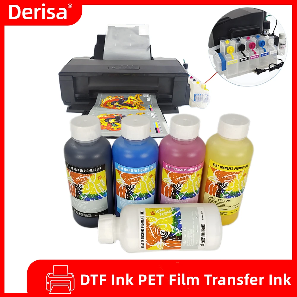 

100MLX 5 Color DTF INK for Direct Transfer Film for PET Film Desktop Large Format DTF Printing PET Film Printing and Transfer