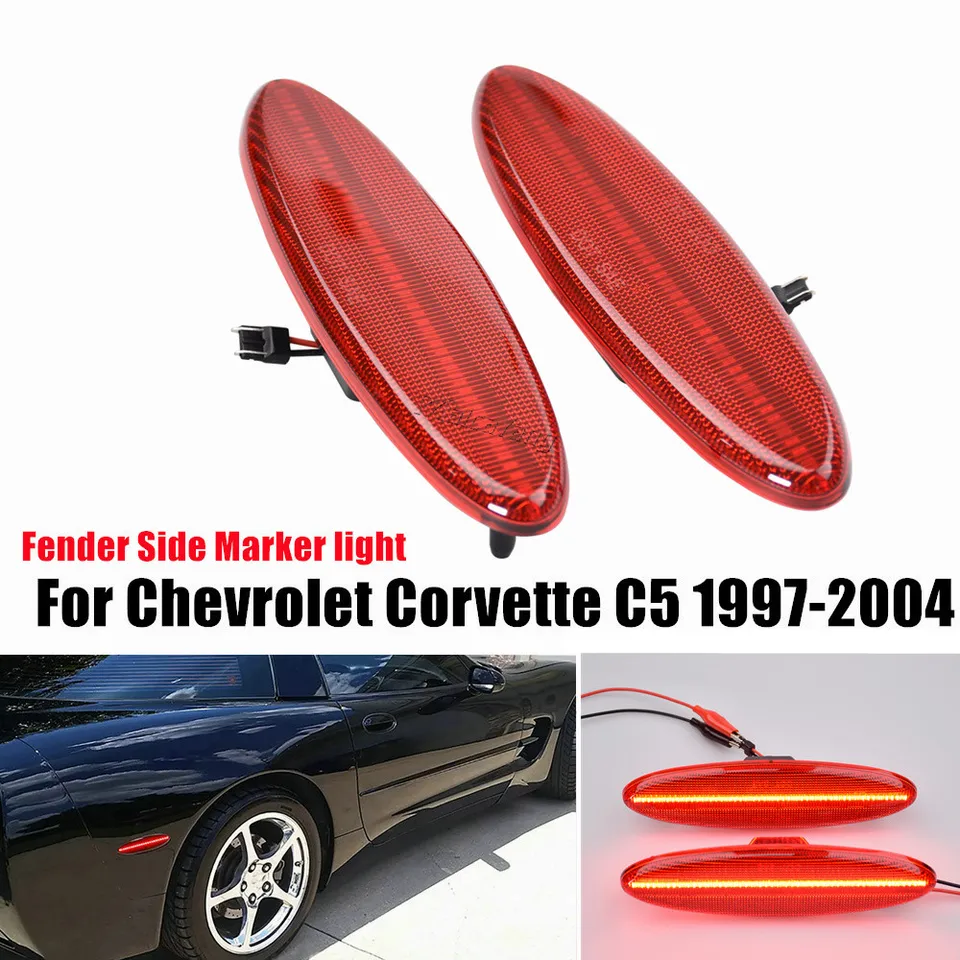 Smoked Lens Red Led Rear Side Marker Light For 1997-2004 Chevy Corvette C5 2PC Acquista In Modo Economico - Spedizione Gratuita, Recensioni Reali Con Foto - Foto 10