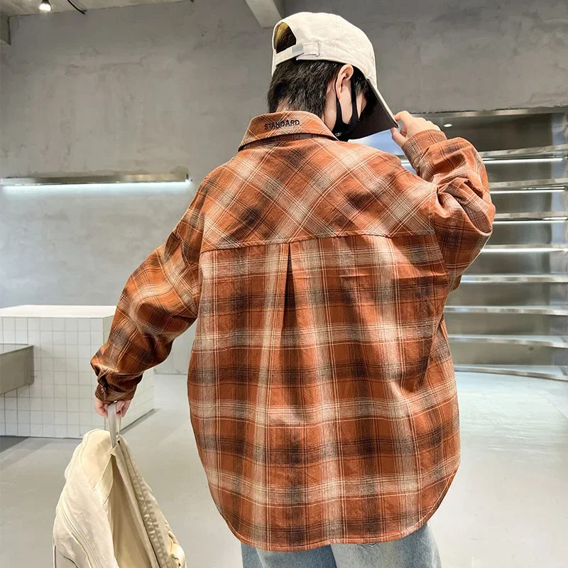 Boys Spring Autumn Shirt Jacket Outerwear Trendy Children's Clothing Big Kids Fashionable Top Quality Material AE Stock