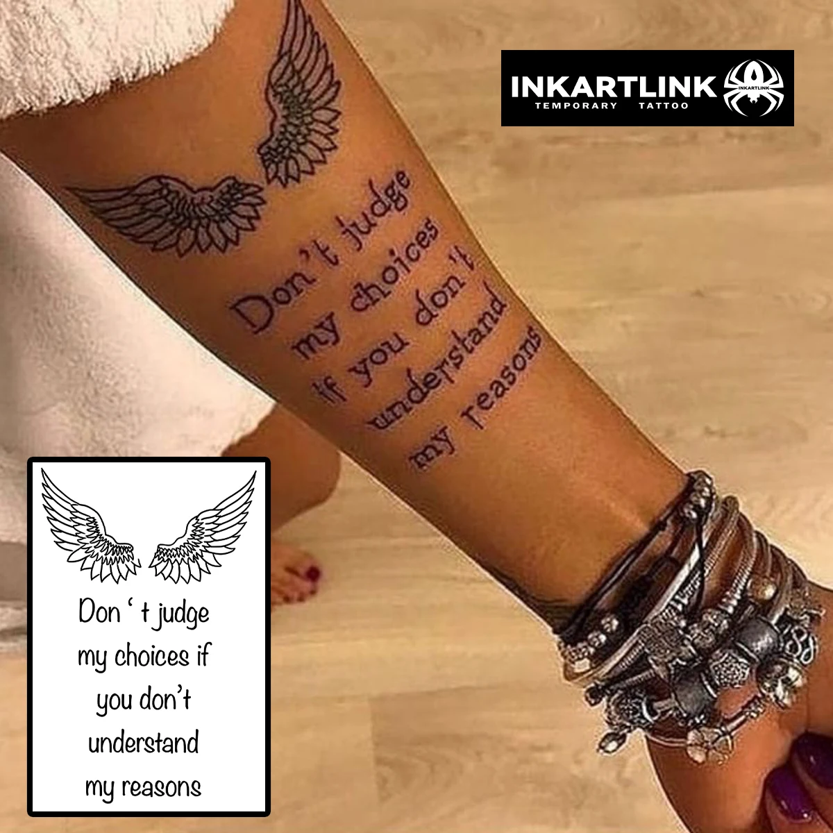 Vleugels en Engelse korte zinnen tijdelijke tattoo, laatste tot 15 dagen  nieuwe technologie magische waterdichte semi-permanente sticker. -  AliExpress, image size:1200x1200