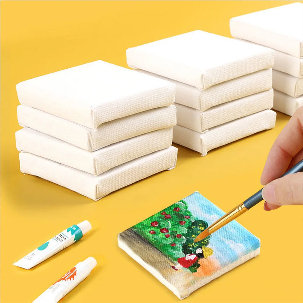 2 Sets Mini Oil Painting Board Canvas Easel Multi Function Painting Canvas Decorative Easel Mini
