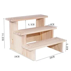 Handcrafted Solid Wood Display Rack for Household and Children's Decor (3 layer 20cm)