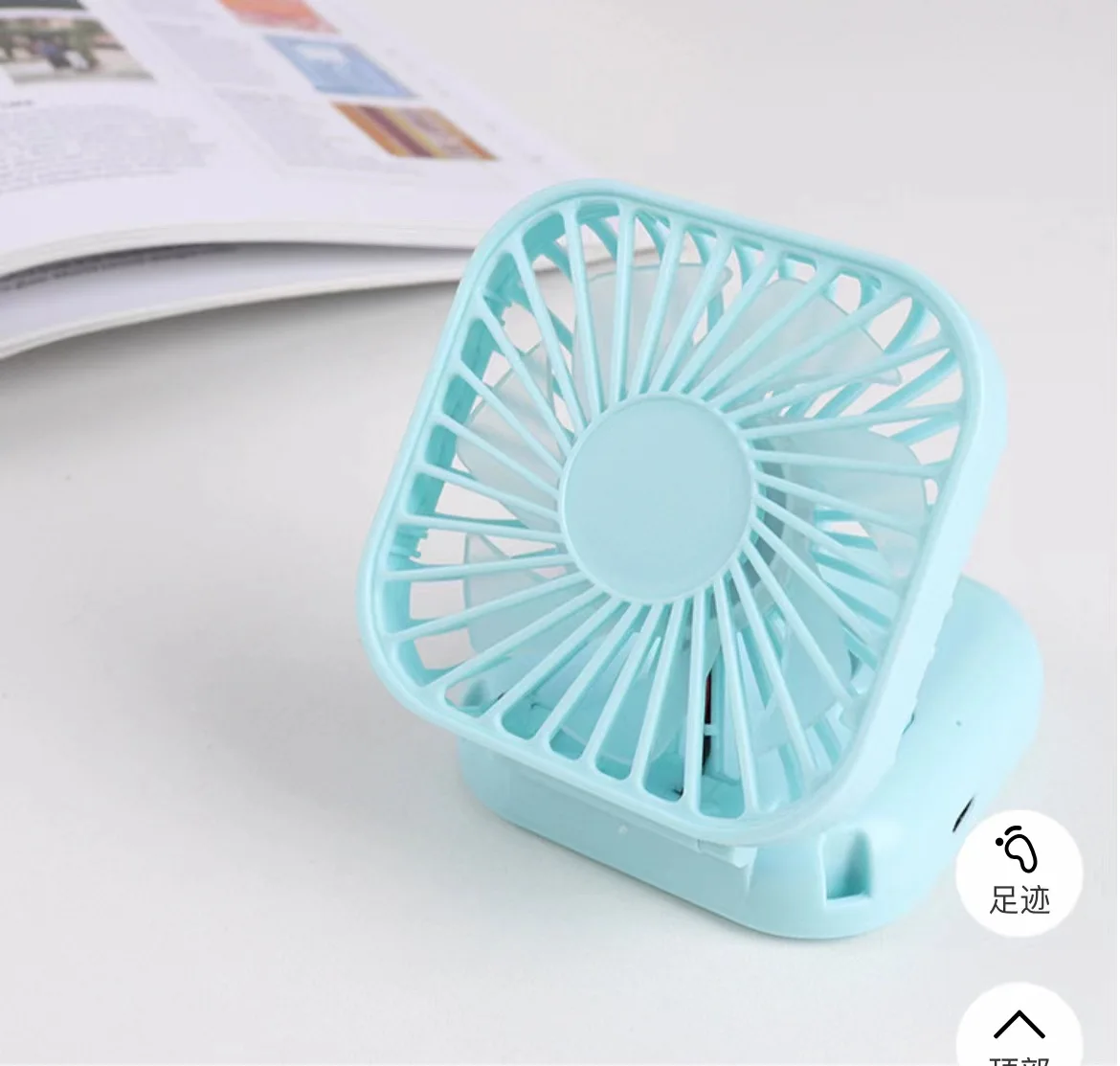 1pc Hanging Neck Fans With Vanity Mirror Outdoor Handheld Multifunction Fan Home Desktop Folding USB Rechargeable Mute Mini Fan 6