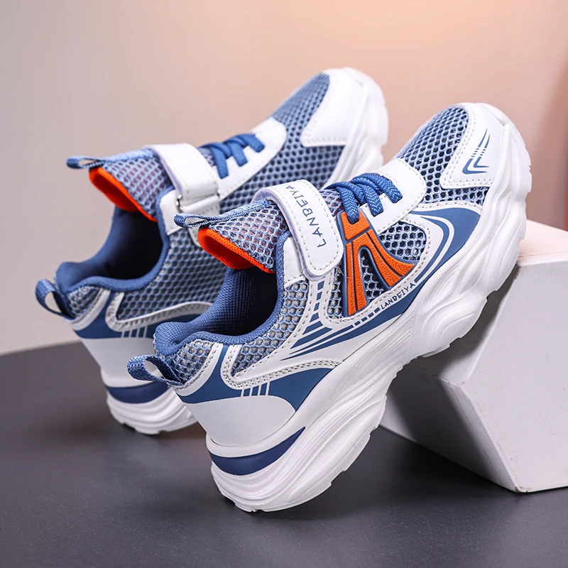 Summer Kids Shoes Boy Sneaker Mesh Breathable Lightweight Children Casual Sneaker Fashion Boy Tennis Sports Shoes 4 To 12 Years