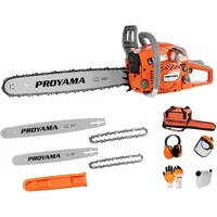 62CC 2-Cycle Gas Powered Chainsaw, 22 Inch 18 Inch Handheld Cordless Petrol Chain Saw for Tree Wood Cutting 2