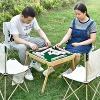 Outdoor Mini Mahjong Set with Folding Mahjong Table Portable Mah Jong Game Set For Travel Family Leisure Time Entertainment 2