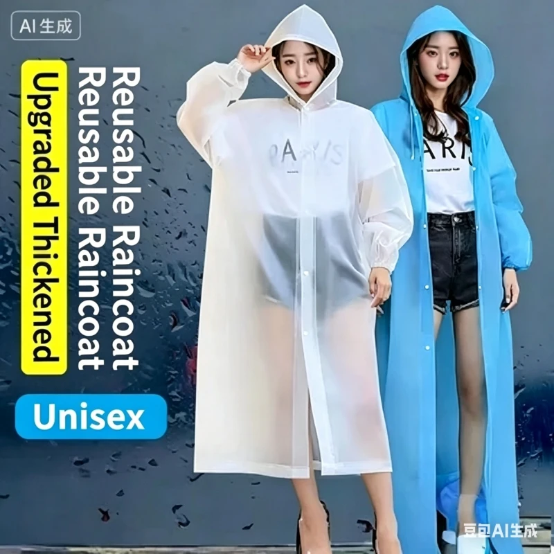 특별한 고품질 야외용 비옷, 일회용 비옷, 폭우를 방지하기 위해 두꺼워진 전신 판초
