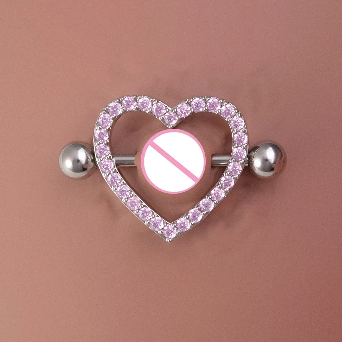 6 Paia Piercing Capezzoli 14G - Acciaio Inox 316L, Cuore, Farfalla, Luna, Fiore Con CZ - Foto 3