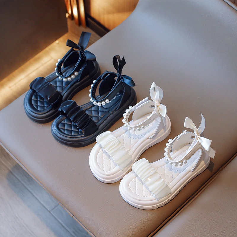 Girls Non Slip Summer Sandals Beige Black High Top Beach Shoes