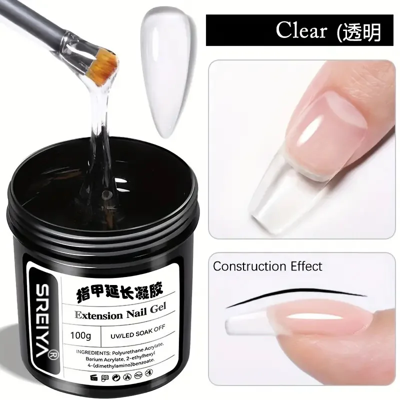 Large Volume Manicure Nail Extension 3-in-1 Builder Gel with Nude Shape Reinforcement for Long-Lasting UV/LED Cured Manicures
