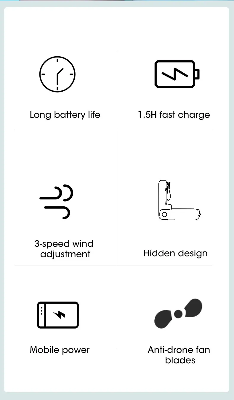Portable Fan Super Mini Handheld Fan USB Rechargeable Fan Foldable Hand Held Small Pocket Fan with 2000mAh Power Bank 3 Gears 2 S9ca9c3b9bfe042ef9b66754514c25fdcE